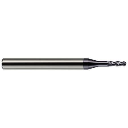 Harvey Tool 5/64 in. Cutter dia. x 0.234in. 15/64 x 0.406in. 13/32 Reach Carbide Ball End Mill, 4 Flutes 982878-C3